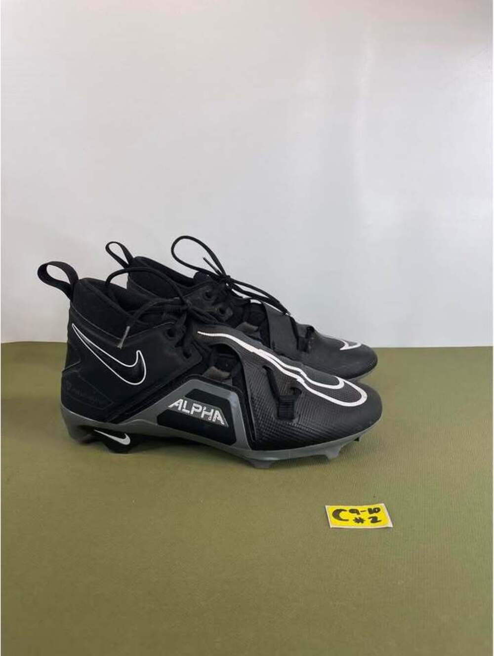 Nike Alpha Menace Pro 3 Black White Iron Grey Football Cleats CT6649-010 Size 11